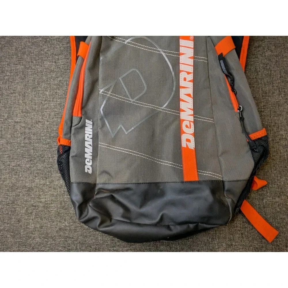 DeMarini Baseball Backpack Softball Bag Orange / Gray Zip Up Adjustable Strap